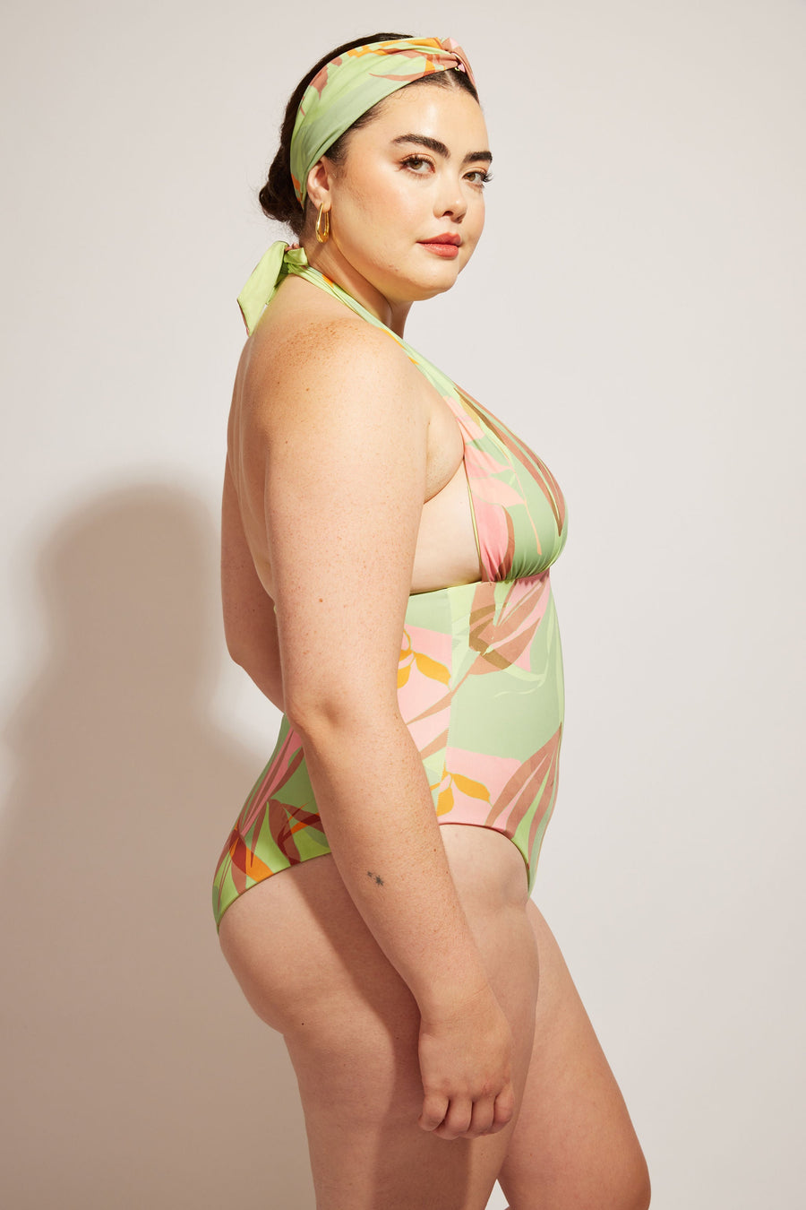 Nomads Swimwear Isle One Piece in Birds of Paradise - size inclusive swimwear on size inclusive model, product view
