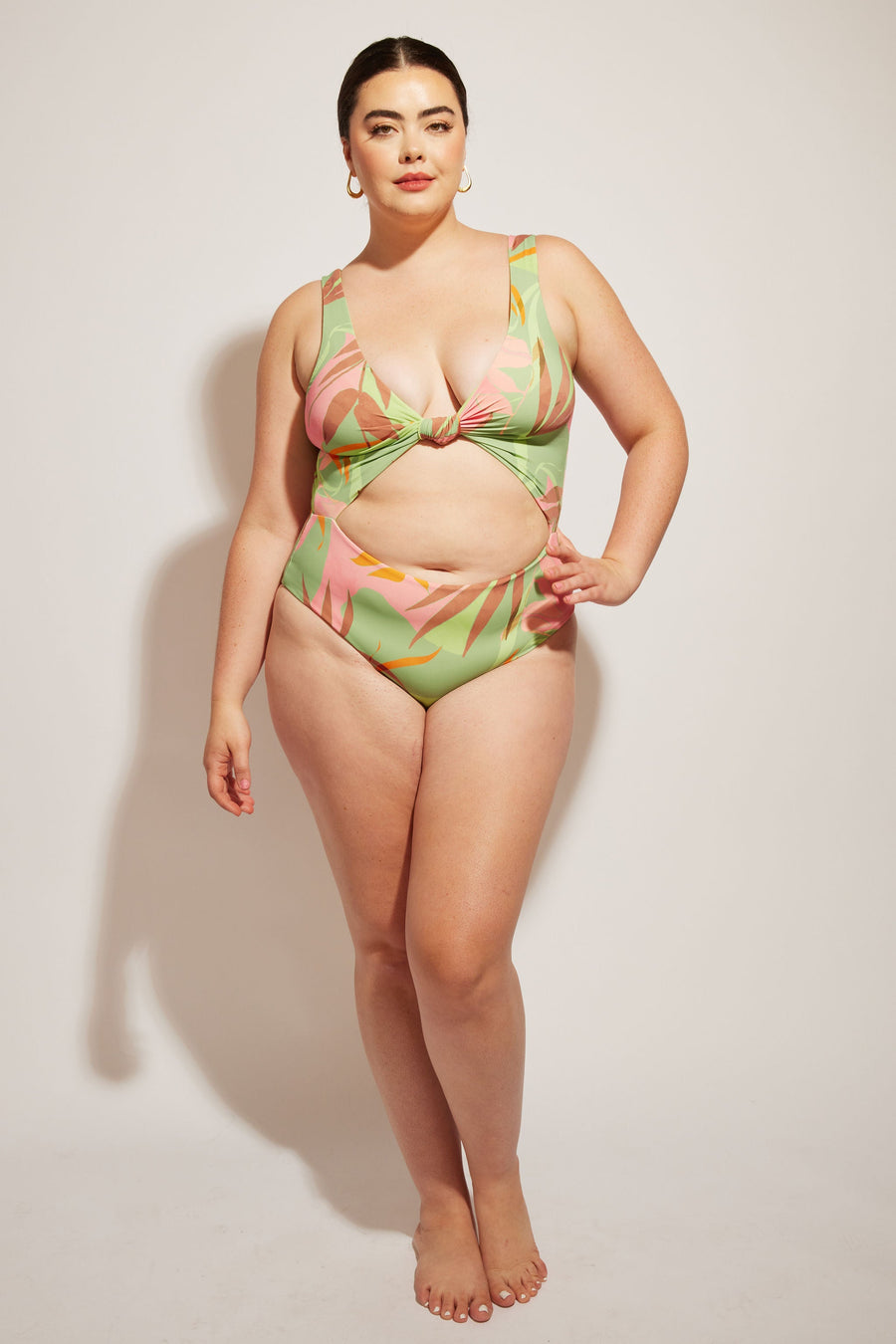 Nomads Swimwear Shoreline One Piece II in Birds of Paradise - size inclusive swimwear on size inclusive model, product view