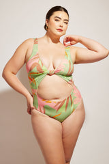Nomads Swimwear Shoreline One Piece II in Birds of Paradise - size inclusive swimwear on size inclusive model, product view