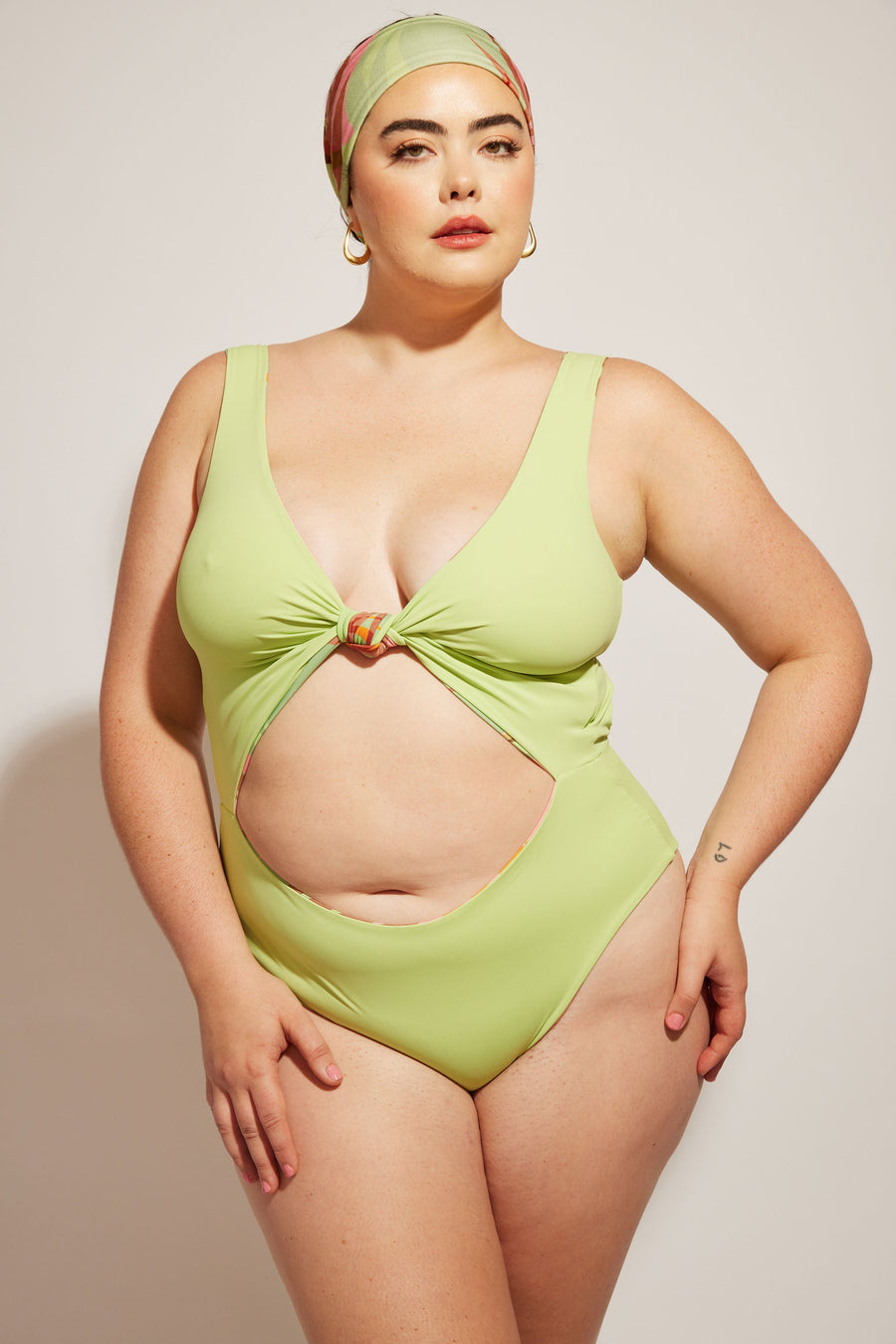 Nomads Swimwear Shoreline One Piece II in Birds of Paradise - size inclusive swimwear on size inclusive model, product view