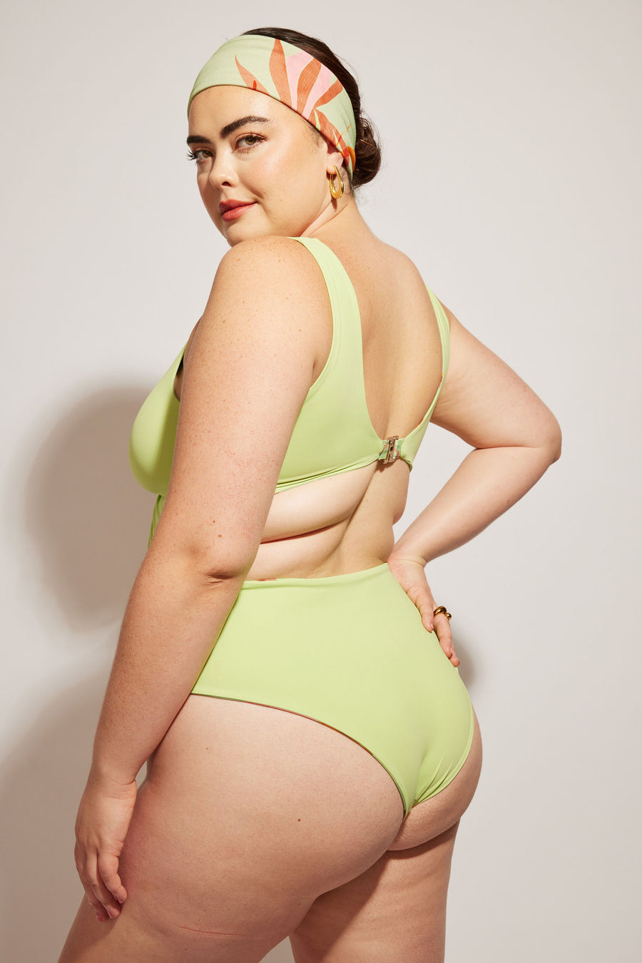 Nomads Swimwear Shoreline One Piece II in Birds of Paradise - size inclusive swimwear on size inclusive model, product view