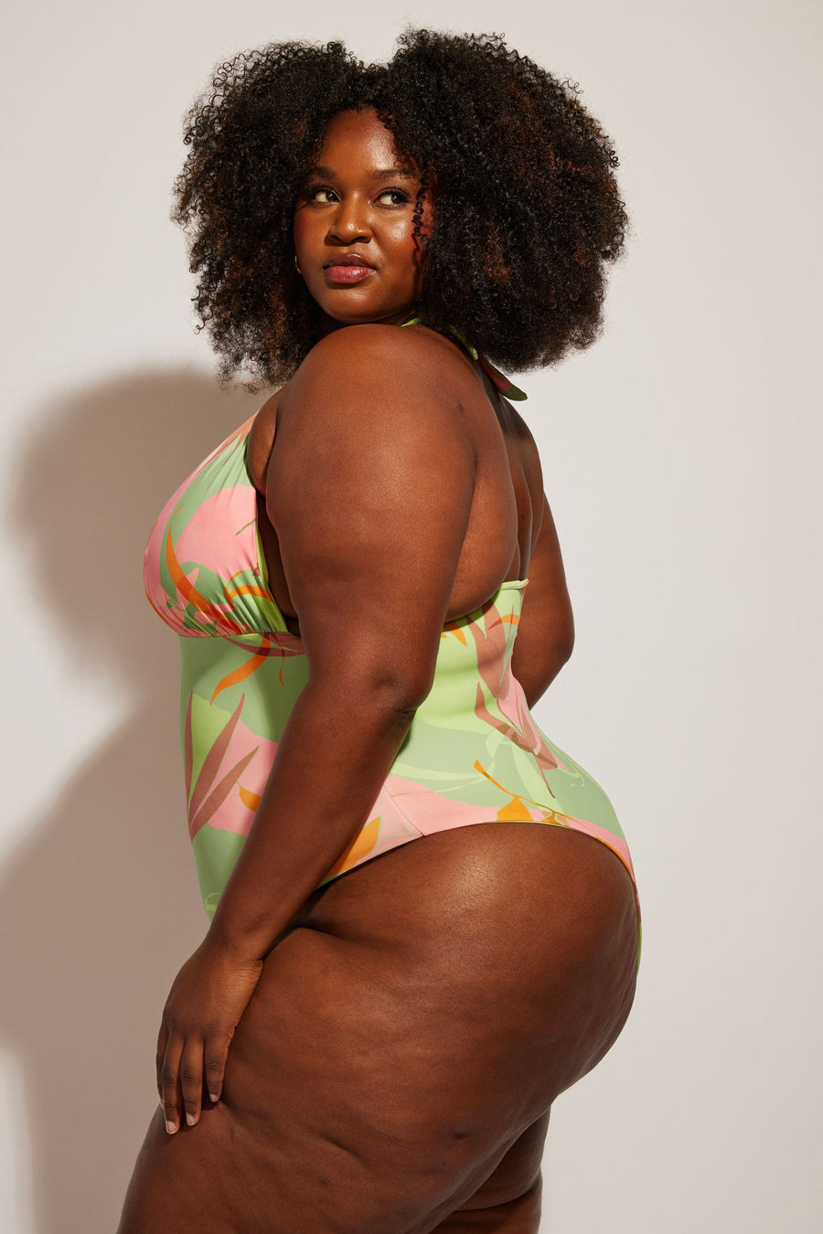 Nomads Swimwear Isle One Piece in Birds of Paradise - size inclusive swimwear on size inclusive model, product view