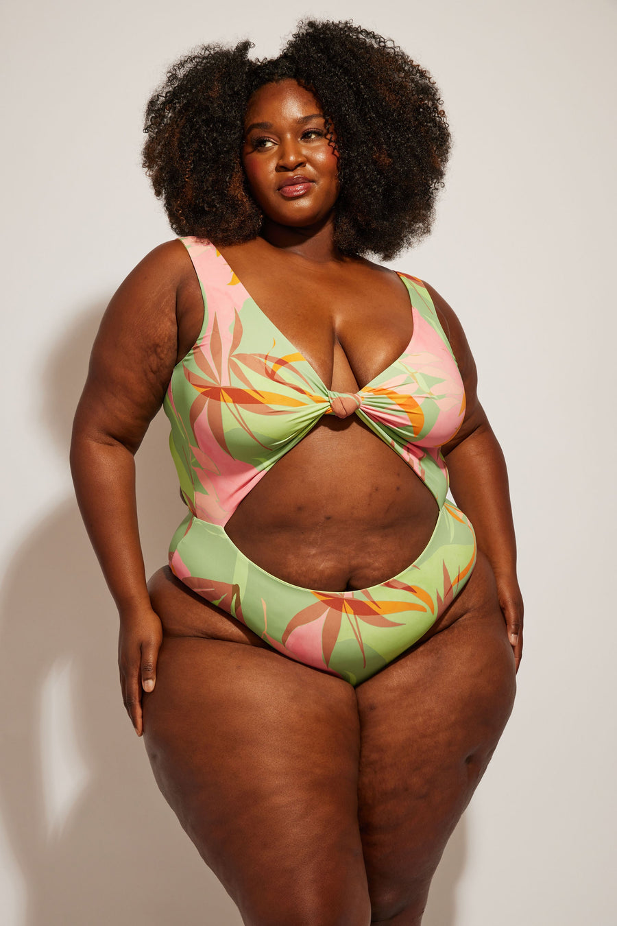 Nomads Swimwear Shoreline One Piece II in Birds of Paradise - size inclusive swimwear on size inclusive model, product view