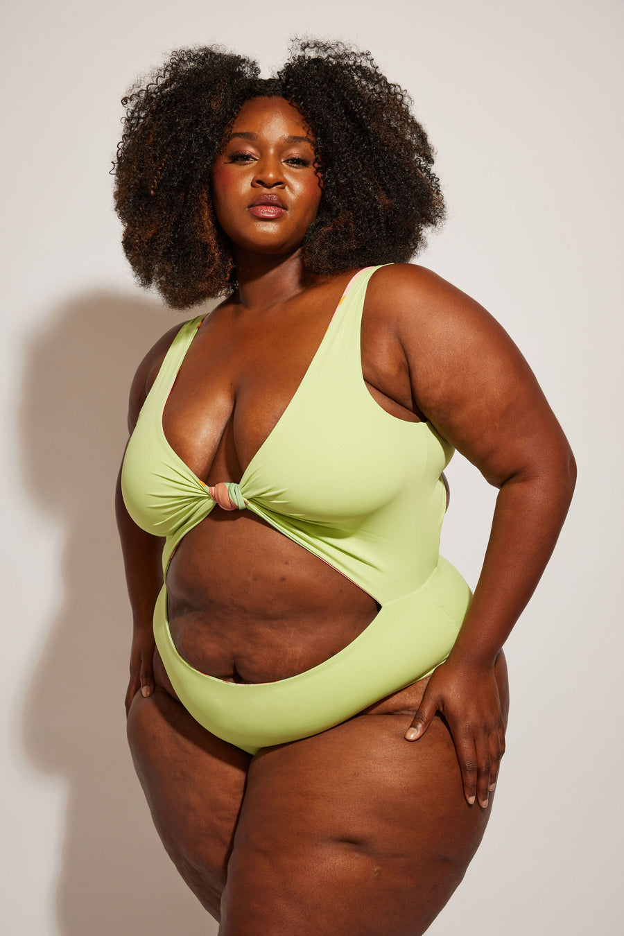 Nomads Swimwear Shoreline One Piece II in Birds of Paradise - size inclusive swimwear on size inclusive model, product view