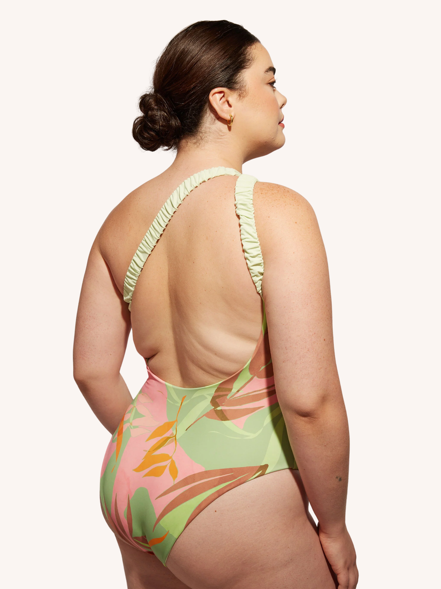 Nomads Swimwear Wave One Piece II in Birds of Paradise - size inclusive swimwear on size inclusive model, product view