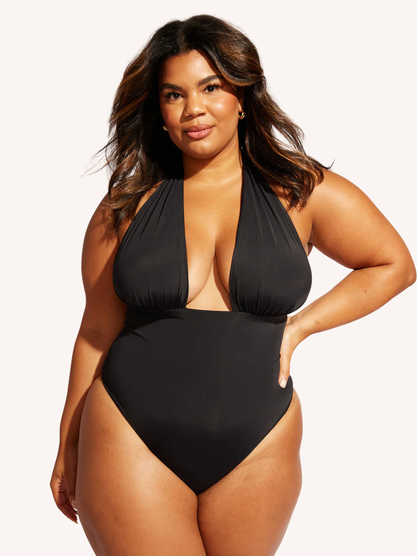 Nomads Swimwear Isle One Piece in Black - size inclusive swimwear on size inclusive model, product view
