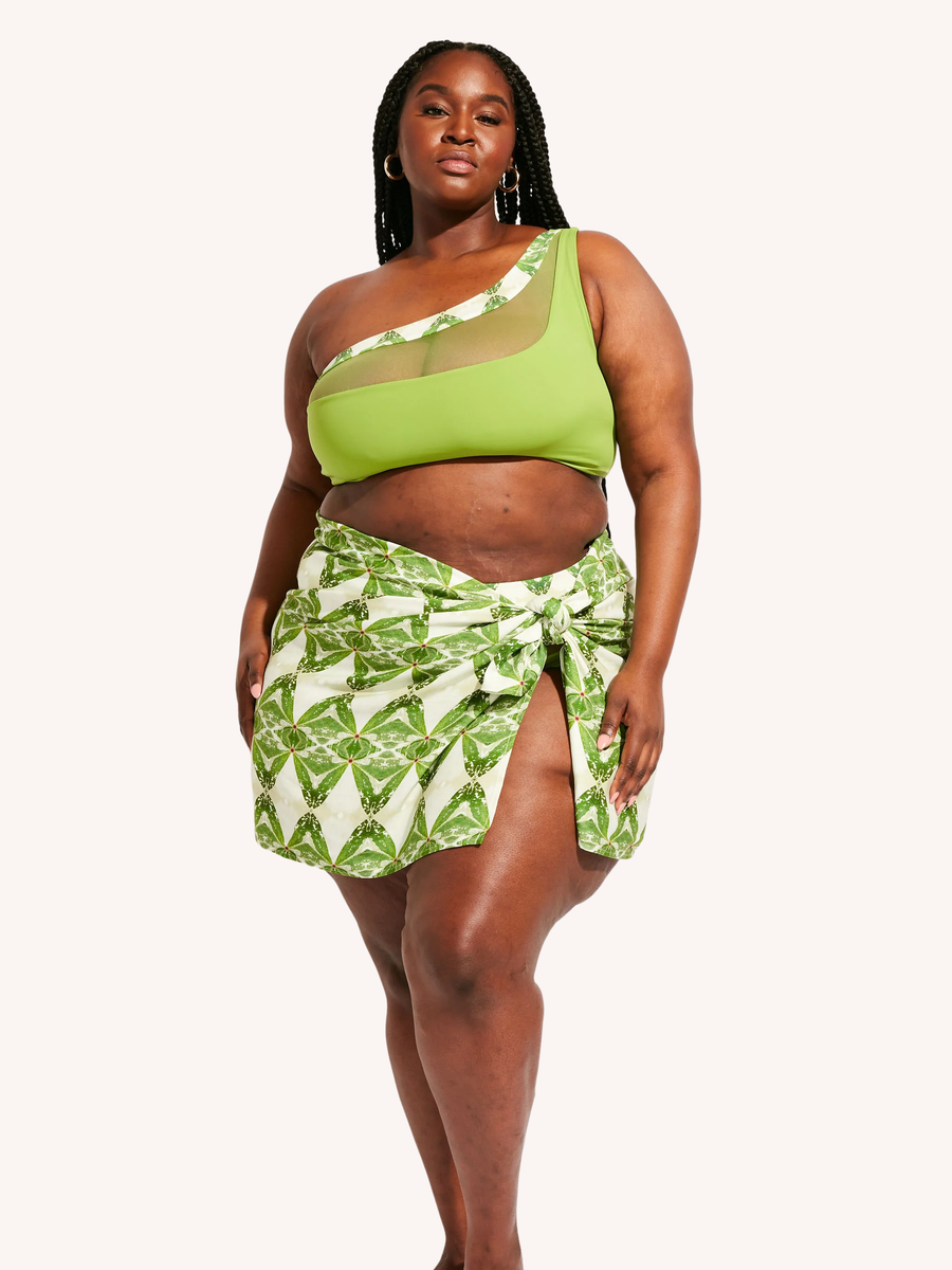 Nomads Swimwear Sand Pareo in Pothos - size inclusive swimwear on size inclusive model, product view