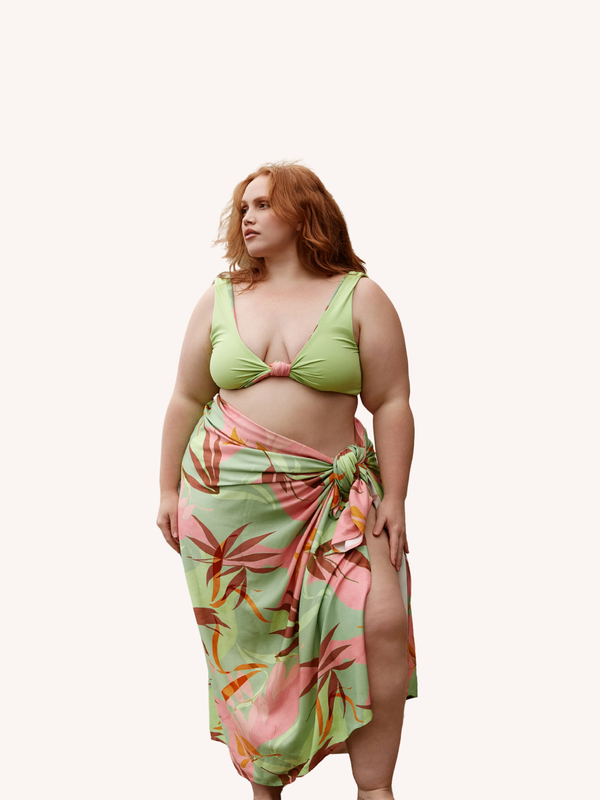 Nomads Swimwear Shore Pareo in Birds of Paradise - size inclusive swimwear on size inclusive model, product view