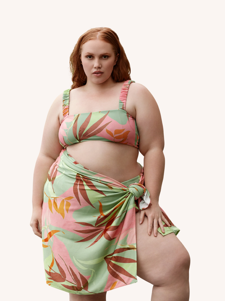 Nomads Swimwear Sand Pareo in Birds of Paradise - size inclusive swimwear on size inclusive model, product view