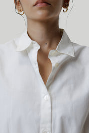Reistor Oversized Crop Shirt in Off-white - plus size garment, product view