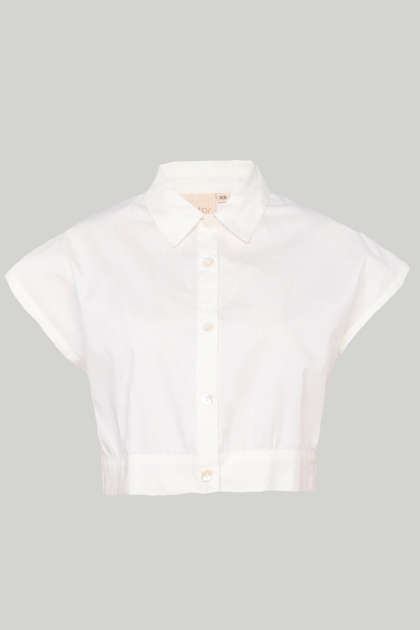 Reistor Oversized Crop Shirt in Off-white - plus size garment, product view