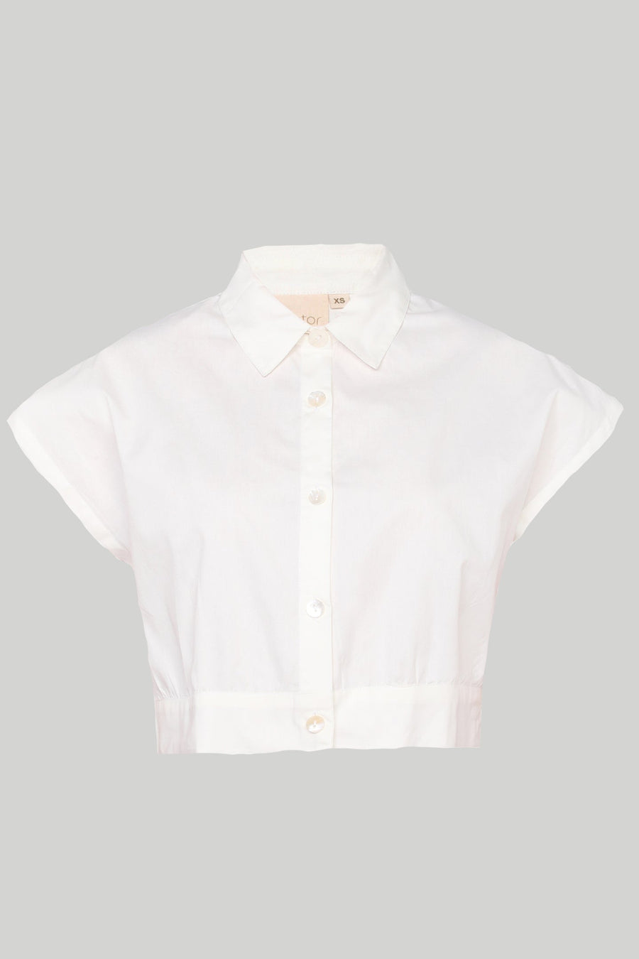 Reistor Oversized Crop Shirt in Off-white - plus size garment, product view
