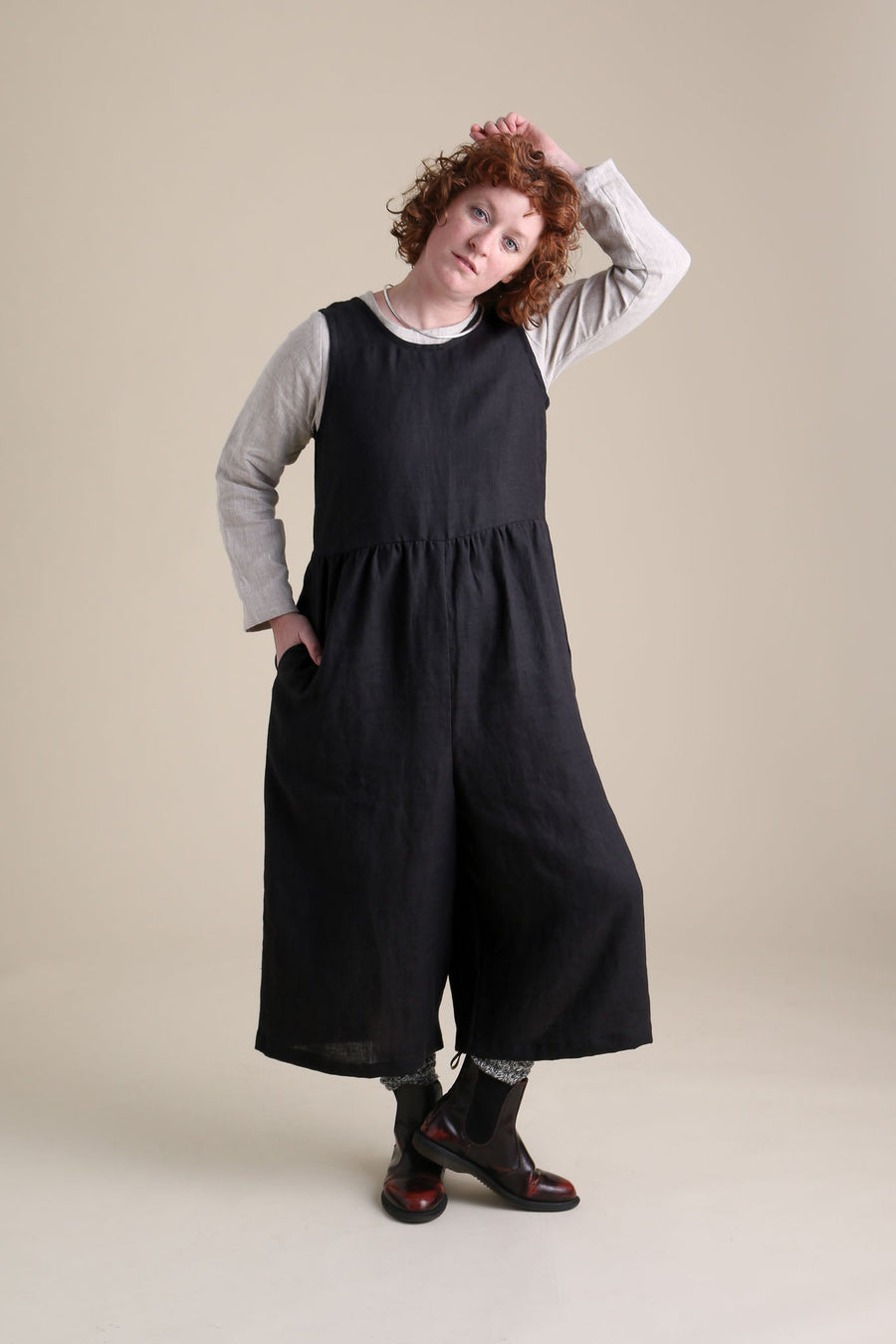 Conscious Clothing Backyard Jumpsuit in Black - plus size jumpsuit, back view