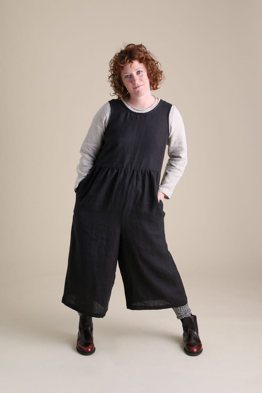 Conscious Clothing Backyard Jumpsuit in Black - plus size jumpsuit, back view