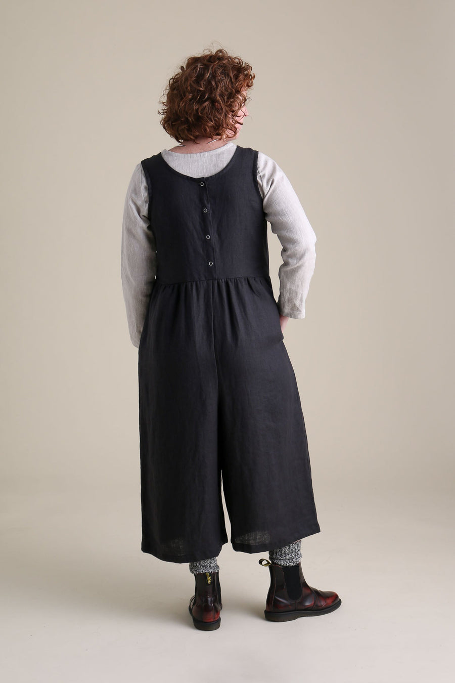 Conscious Clothing Backyard Jumpsuit in Black - plus size jumpsuit, back view