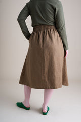 Conscious Clothing Evening Midi Skirt in Tea - plus size skirt, product view
