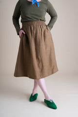 Conscious Clothing Evening Midi Skirt in Tea - plus size skirt, product view