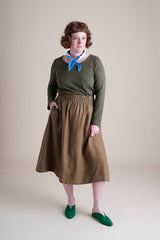 Conscious Clothing Evening Midi Skirt in Tea - plus size skirt, product view