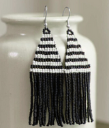 Fair + Simple Beaded Fringe Earrings in Opuesta - handcrafted earrings