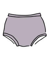Flat lay view of the Thunderpants US Wisterial Girl purple-grey organic cotton briefs  