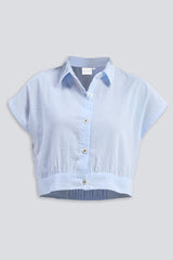 Reistor Oversized Crop Shirt in Classic Stripes - plus size garment, product view