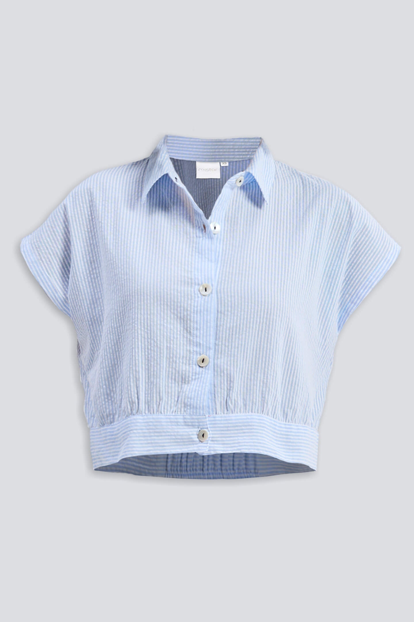 Reistor Oversized Crop Shirt in Classic Stripes - plus size garment, product view