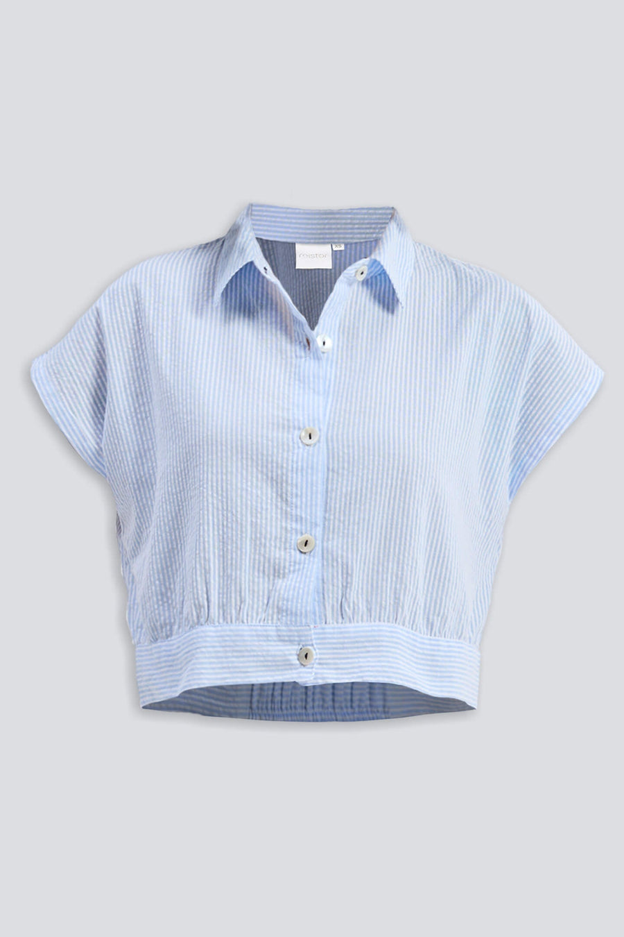 Reistor Oversized Crop Shirt in Classic Stripes - plus size garment, product view