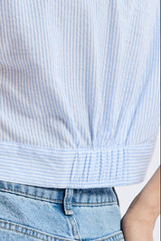 Reistor Oversized Crop Shirt in Classic Stripes - plus size garment, product view