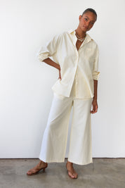 The Pinstripe Boxer Pant - Butter