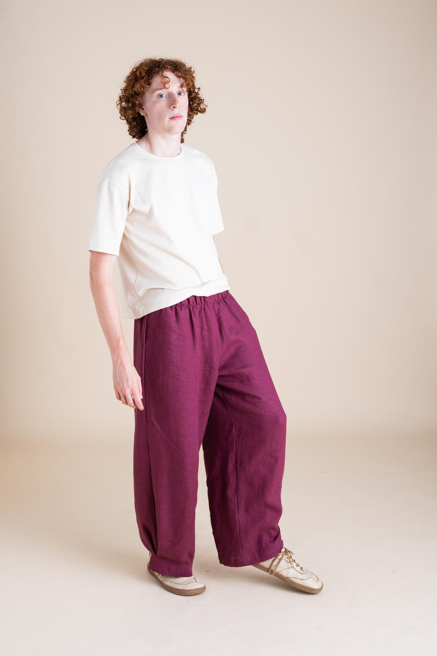 Conscious Clothing Crescent Moon Pants in Orchid - plus size pant, product view