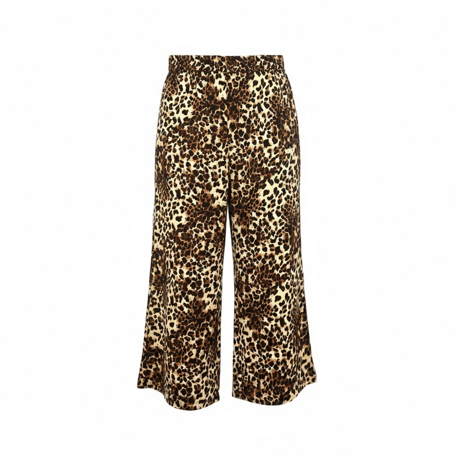 Riley Wide Leg Pant - Leopard