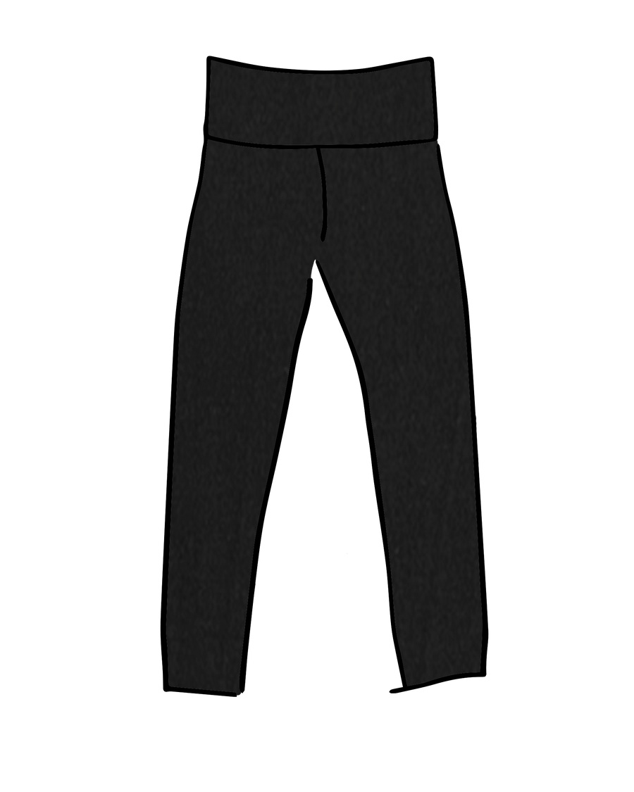 Thunderpants USA High Rise Ankle Leggings Plain Black - inclusive leggings, product view
