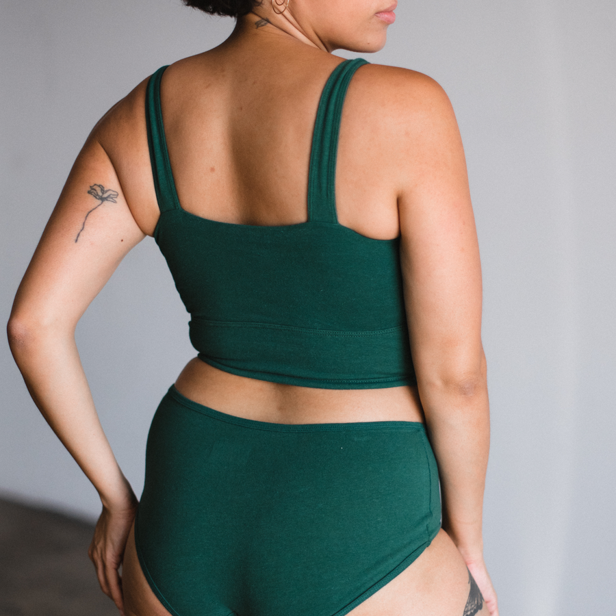 PROCLAIM Organic Cotton Square Neck Bralette - inclusive bralette, back view