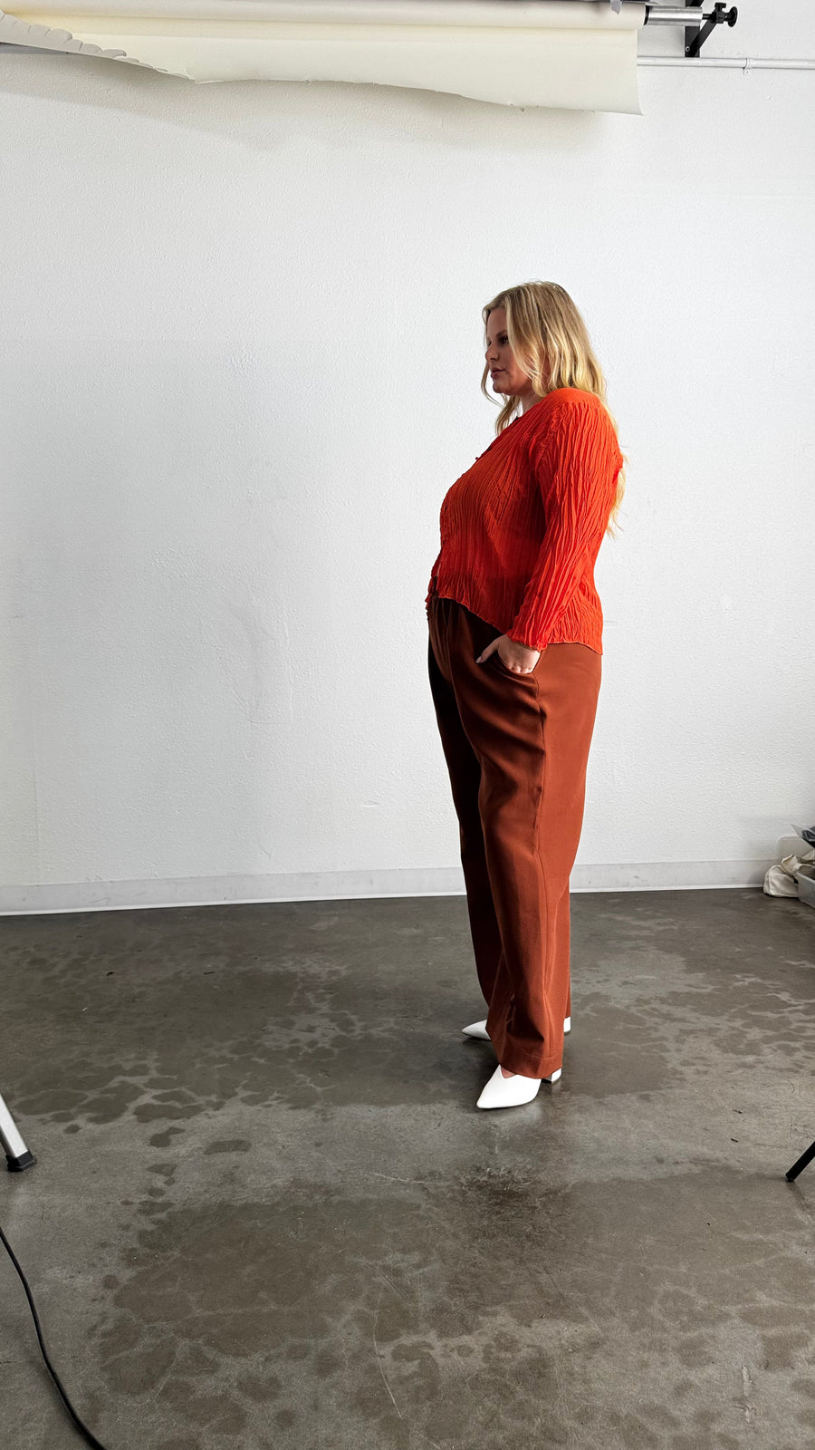 Riley Wide Leg Pant- Terracotta