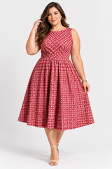 Red Diamond Midi Dress