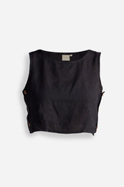 Reistor Boxy Crop Top in Black - plus size crop top, product view
