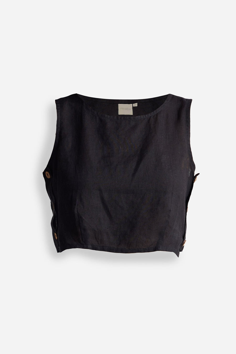 Reistor Boxy Crop Top in Black - plus size crop top, product view