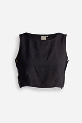 Reistor Boxy Crop Top in Black - plus size crop top, product view