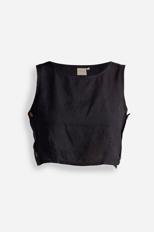 Reistor Boxy Crop Top in Black - plus size crop top, product view