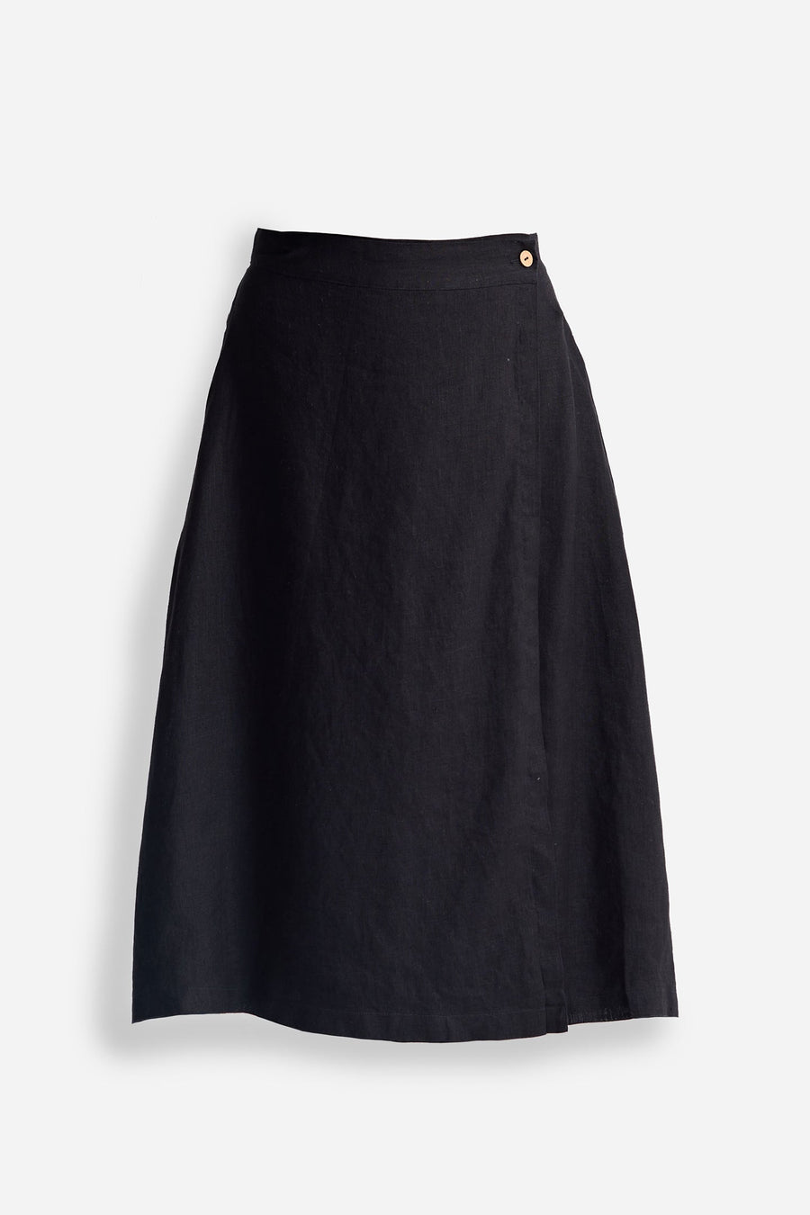 Reistor Overlap Midi Skirt in Black - plus size skirt, product view