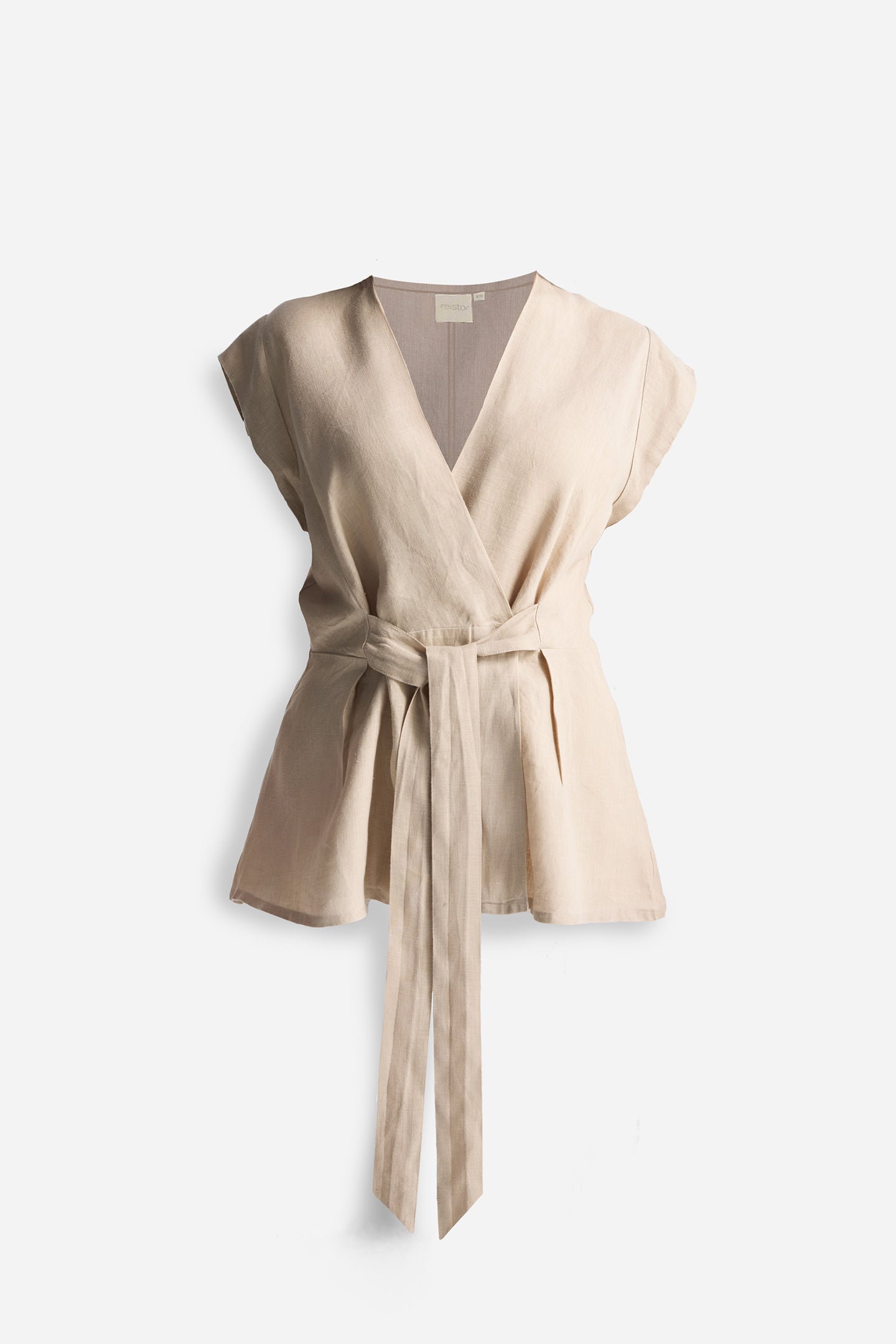 Reistor Power Moves Short Sleeve Top in Neutral Beige - plus size top, product view