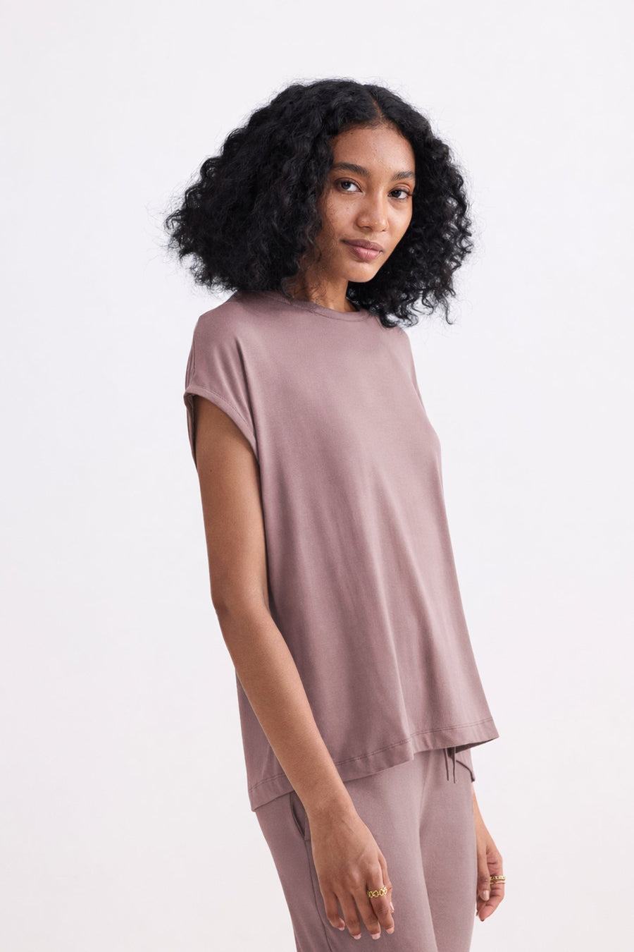 Relaxed Tee in Dusty Rose