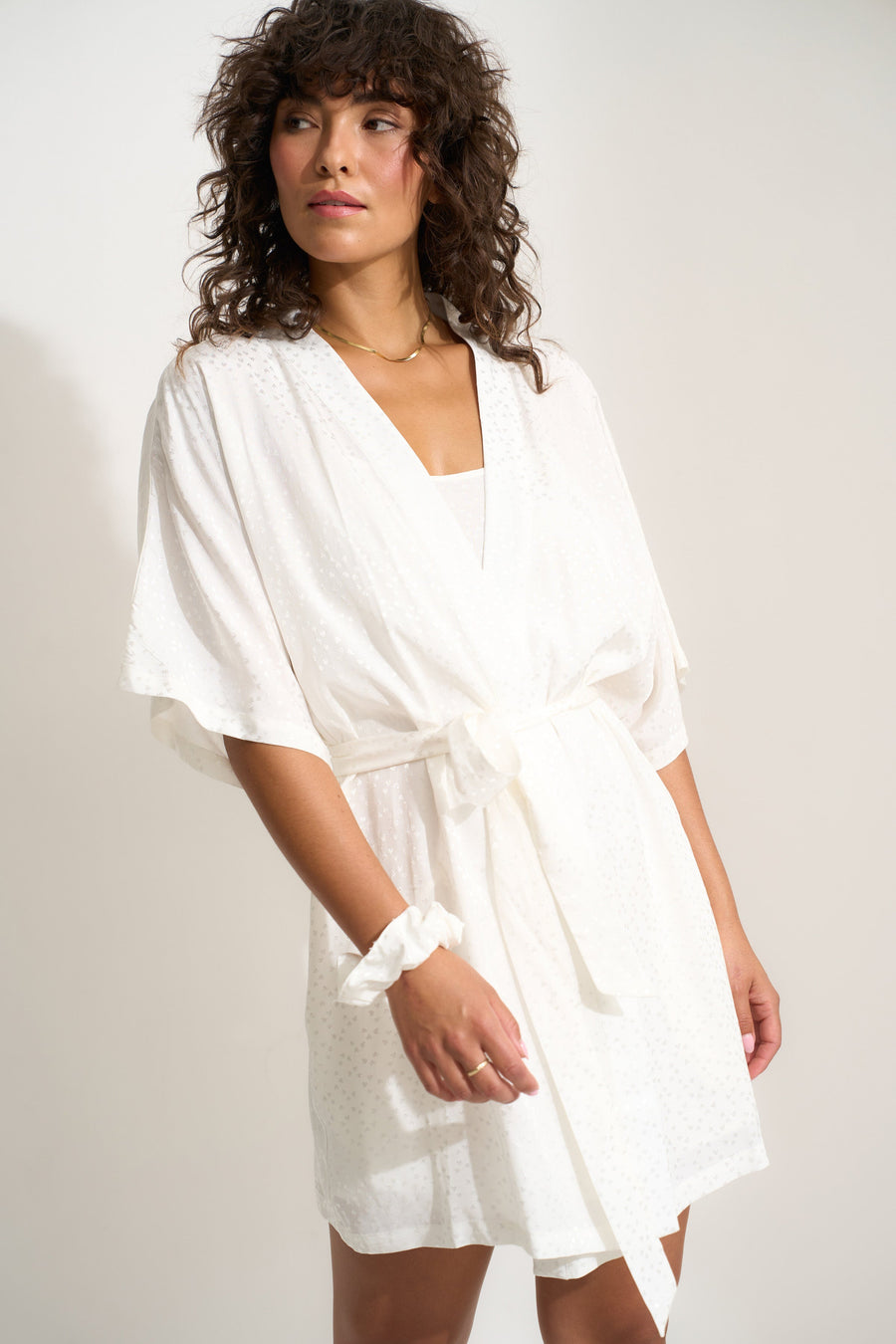 Be Idle The Short Robe - White - plus size shorts, product view