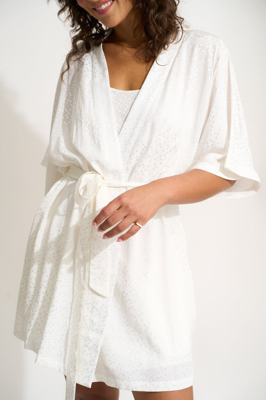 Be Idle The Short Robe - White - plus size shorts, product view