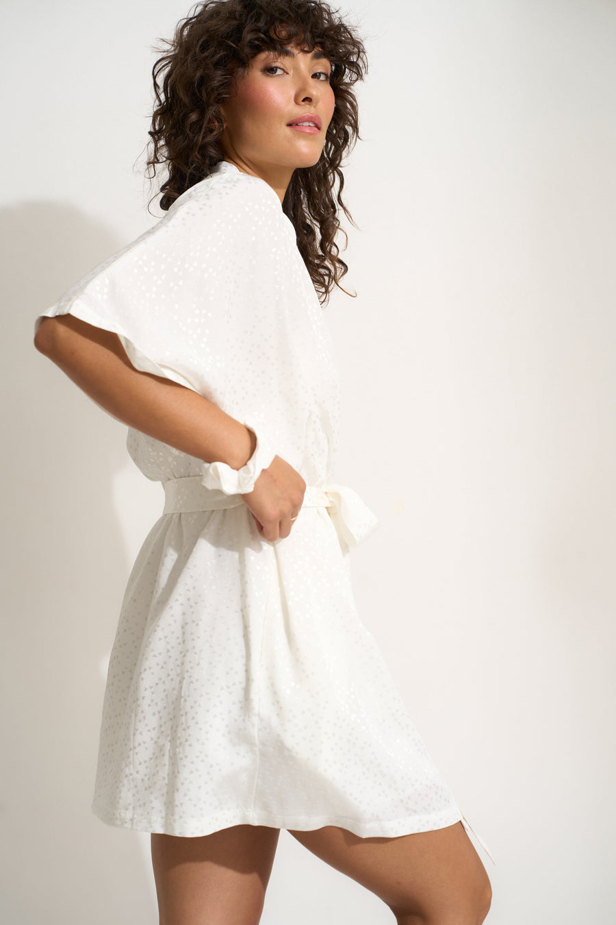 Be Idle The Short Robe - White - plus size shorts, product view
