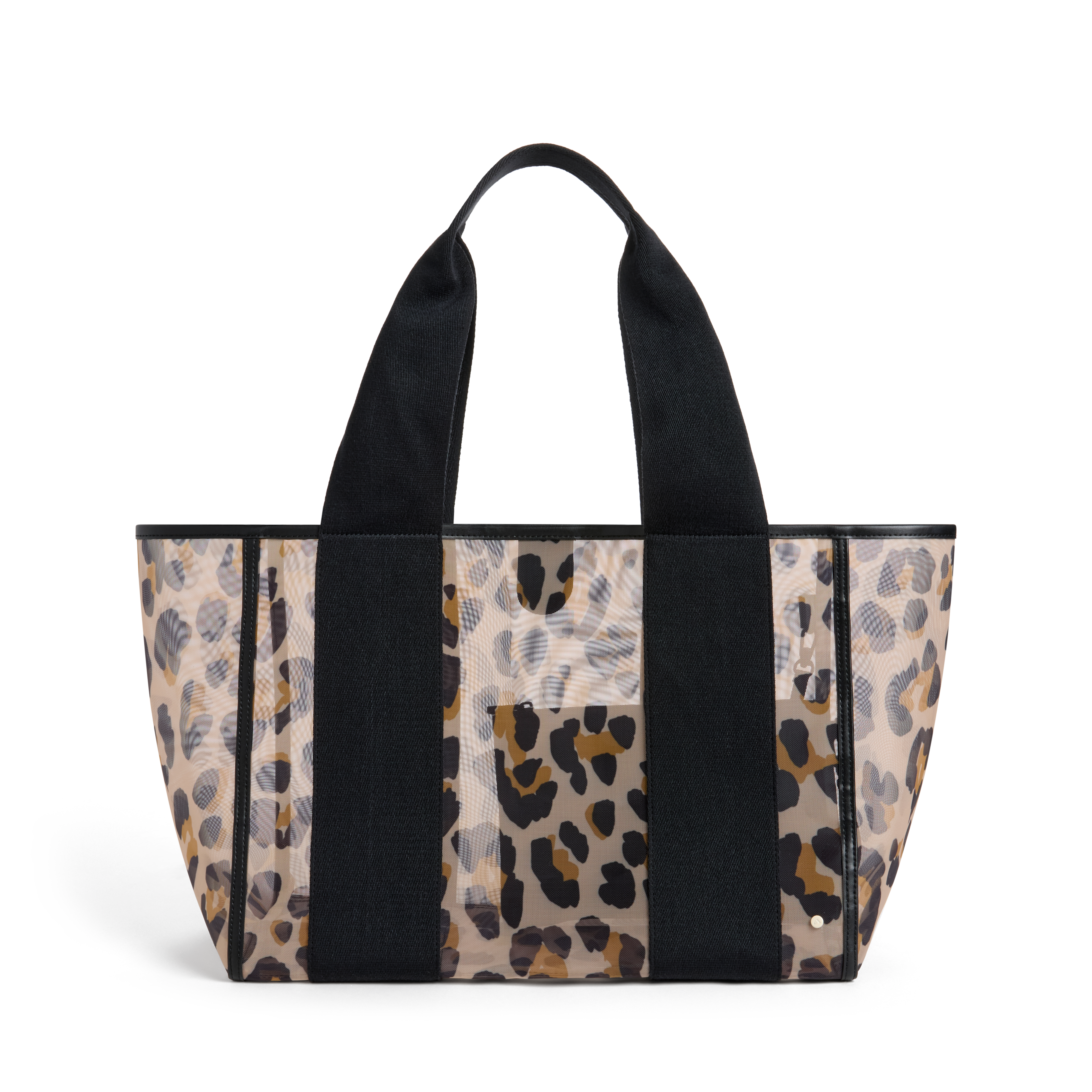 Wellington Cabana Tote bag by STATE Bags with leopard print pattern and black accents on a white background