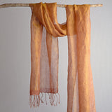 Fyoli Fyoli TANA Linen Shimmer Natural Dyed Scarf - women's artisan scarf