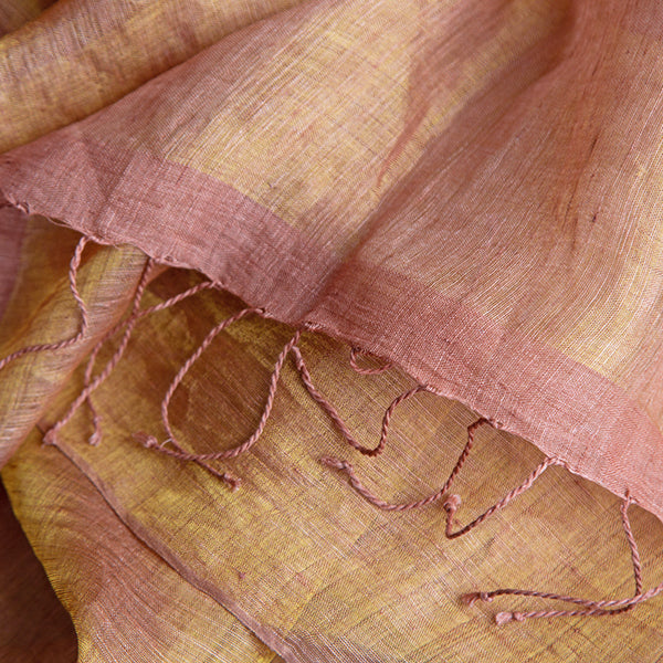 Fyoli Fyoli TANA Linen Shimmer Natural Dyed Scarf - women's artisan scarf
