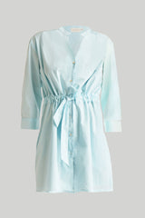 Reistor Short Tie Waist Dress in Summer Blue - plus size dress, product view