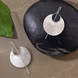 Baizaar Sterling Silver Etched Petal Earring - handcrafted earrings